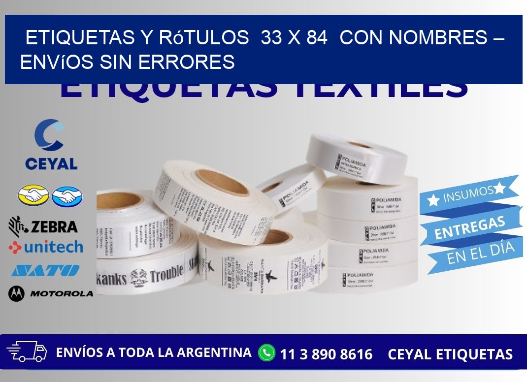 Etiquetas y Rótulos 33 x 84 con Nombres – Envíos sin Errores