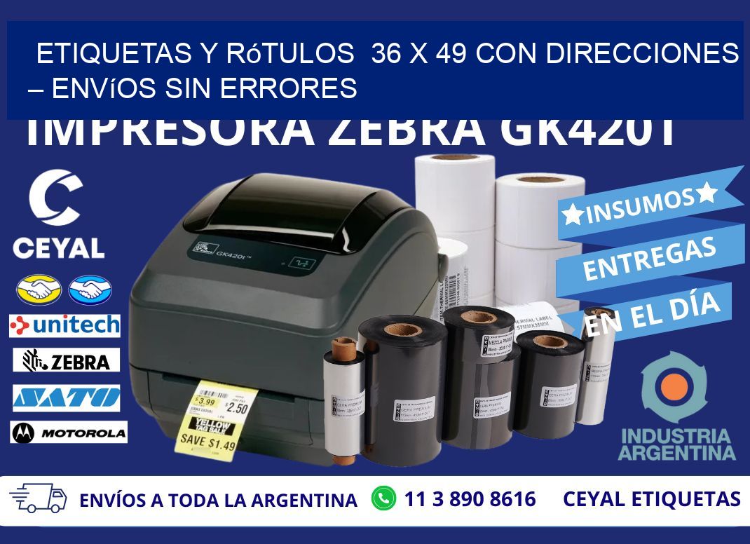 Etiquetas y Rótulos 36 x 49 con Direcciones – Envíos sin Errores