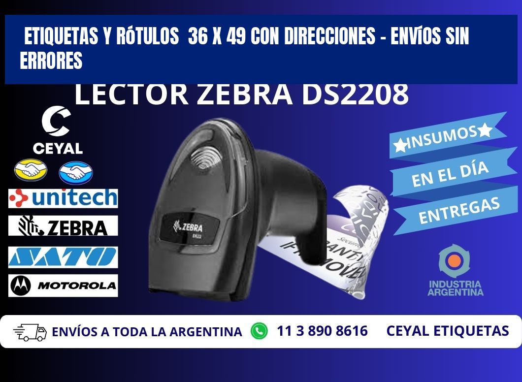 Etiquetas y Rótulos 36 x 49 con Direcciones – Envíos sin Errores