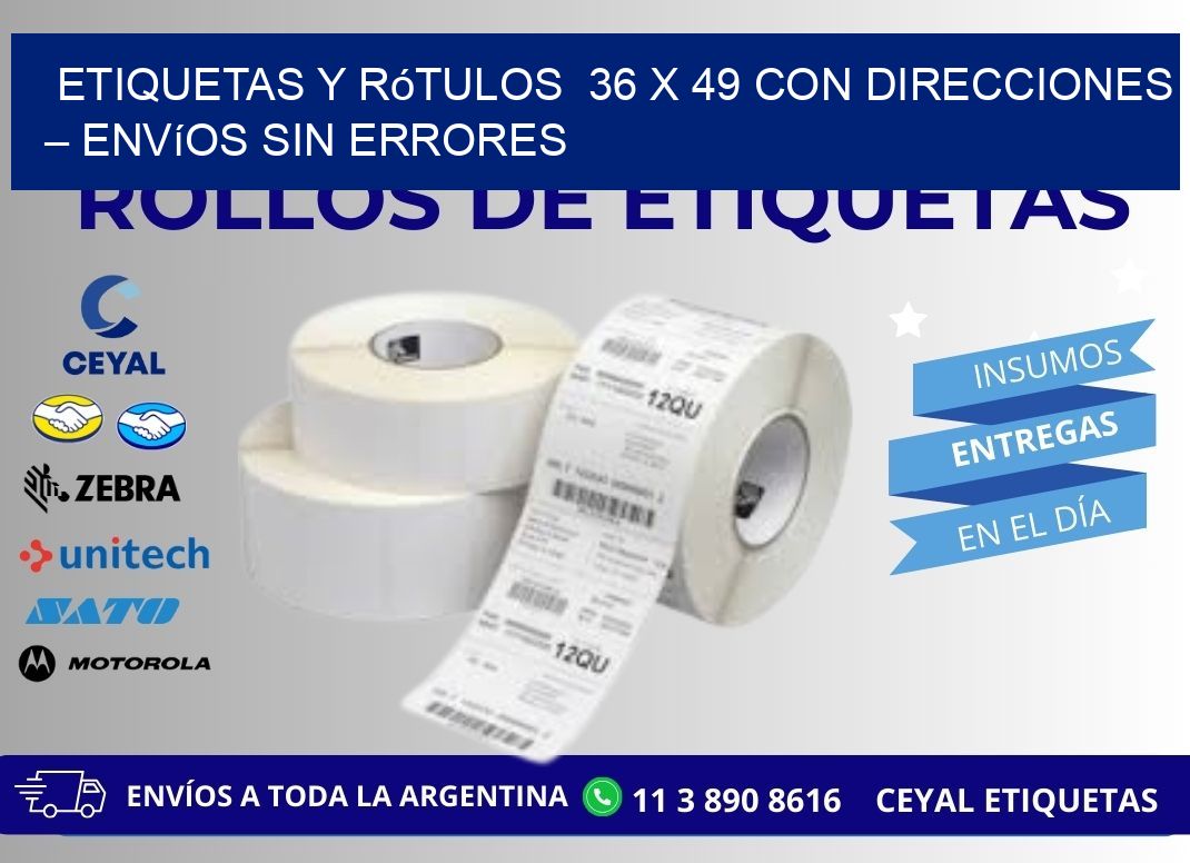 Etiquetas y Rótulos 36 x 49 con Direcciones – Envíos sin Errores