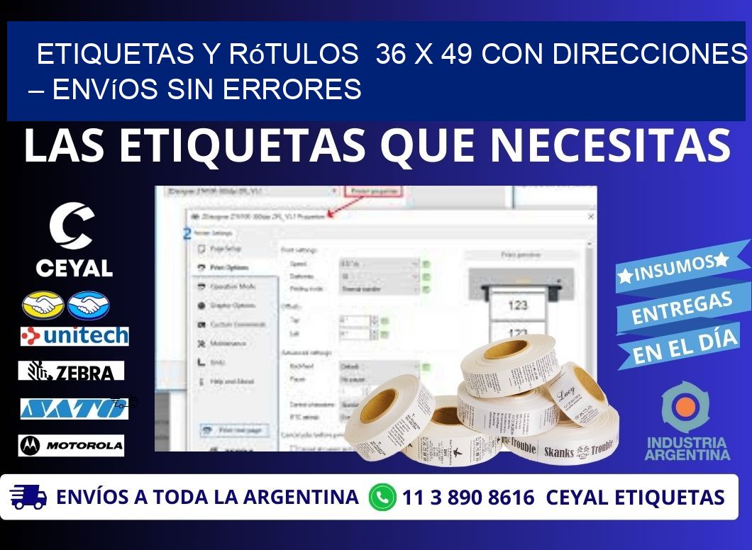 Etiquetas y Rótulos 36 x 49 con Direcciones – Envíos sin Errores