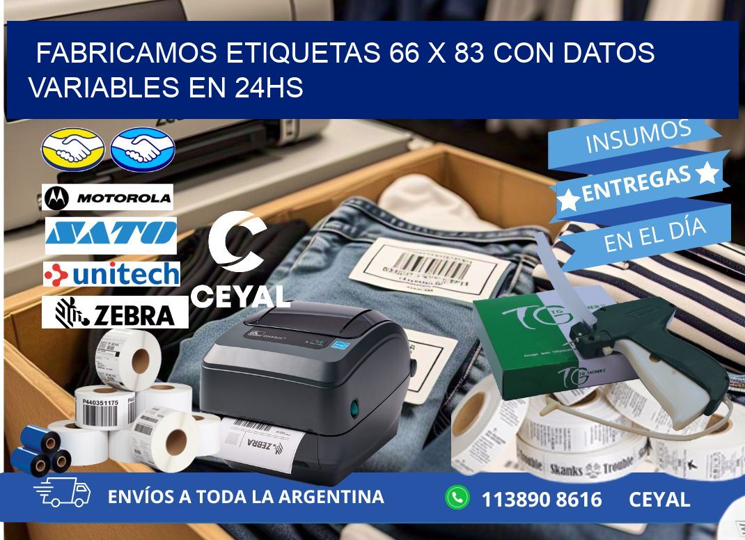 Fabricamos Etiquetas 66 x 83 con Datos Variables en 24hs