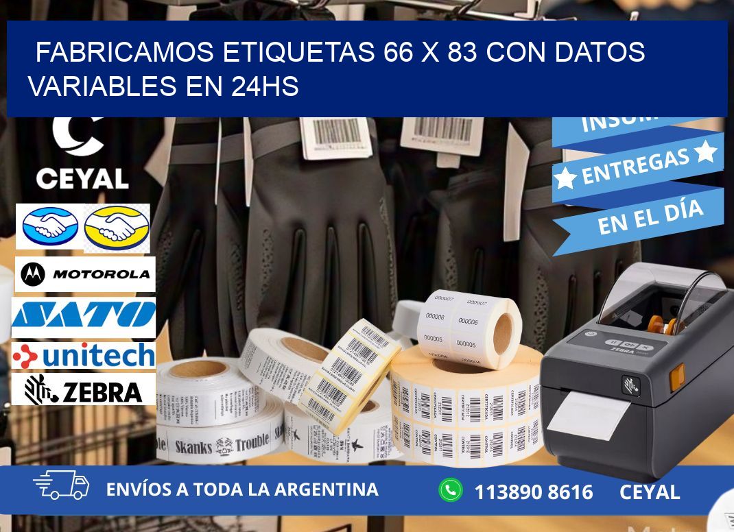 Fabricamos Etiquetas 66 x 83 con Datos Variables en 24hs