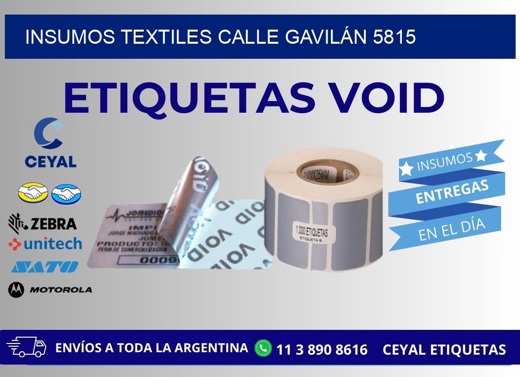 INSUMOS TEXTILES CALLE GAVILÁN 5815