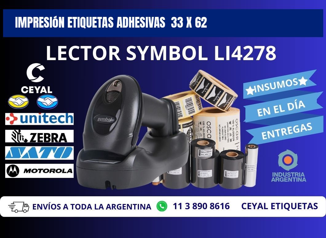 Impresión Etiquetas adhesivas 33 x 62