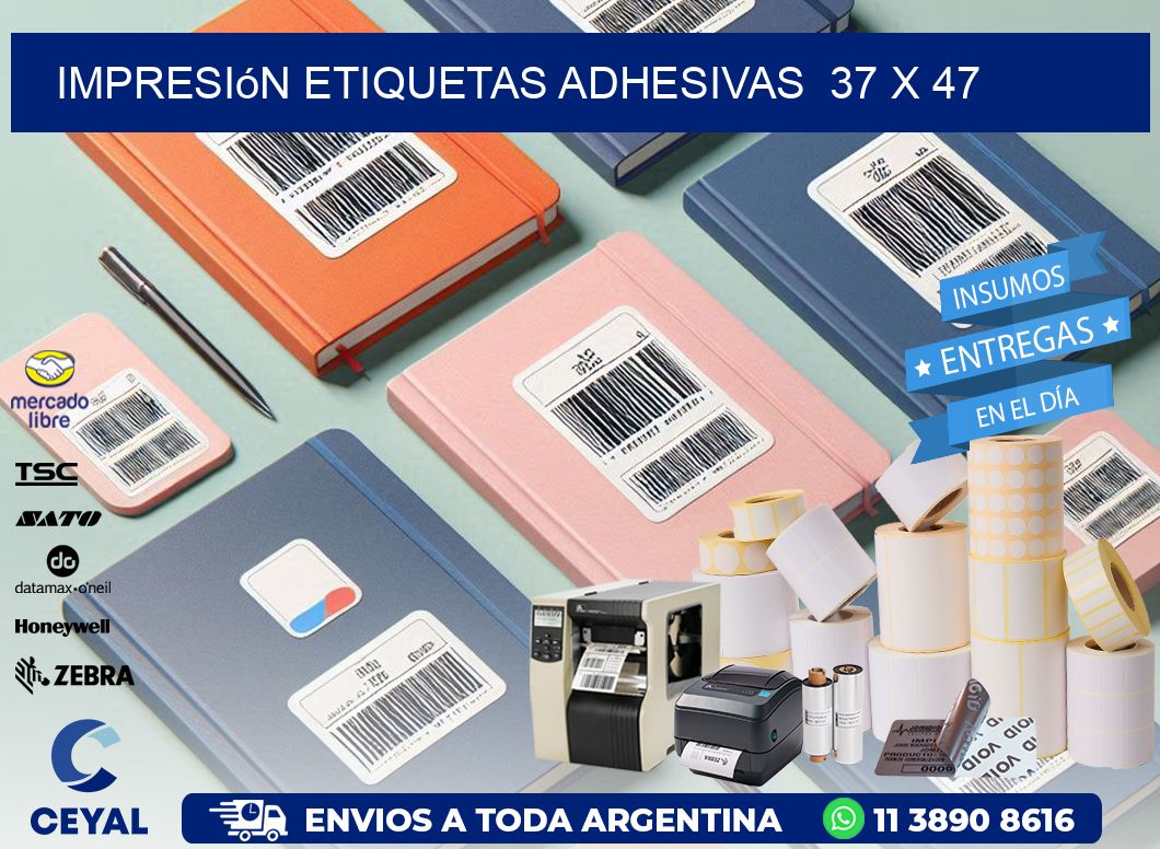 Impresión Etiquetas adhesivas  37 x 47