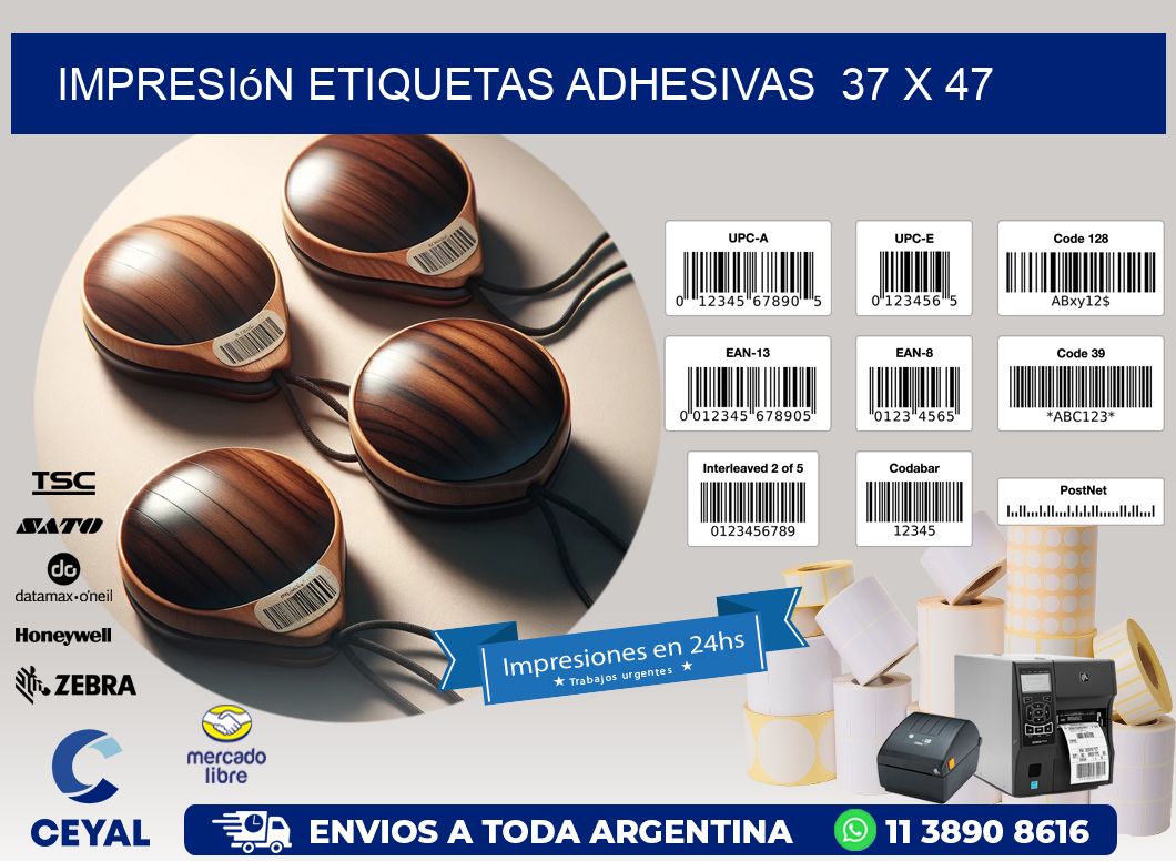 Impresión Etiquetas adhesivas  37 x 47