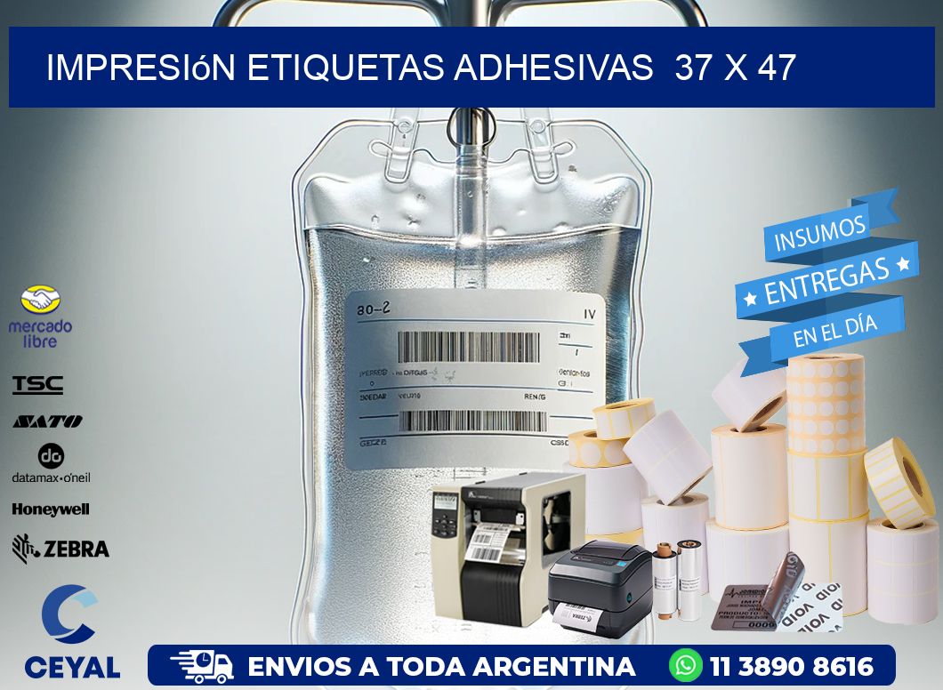 Impresión Etiquetas adhesivas  37 x 47