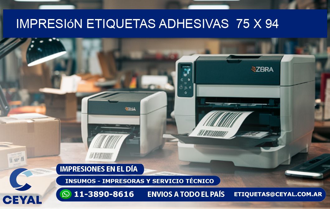 Impresión Etiquetas adhesivas 75 x 94