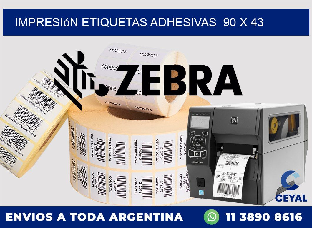 Impresión Etiquetas adhesivas 90 x 43