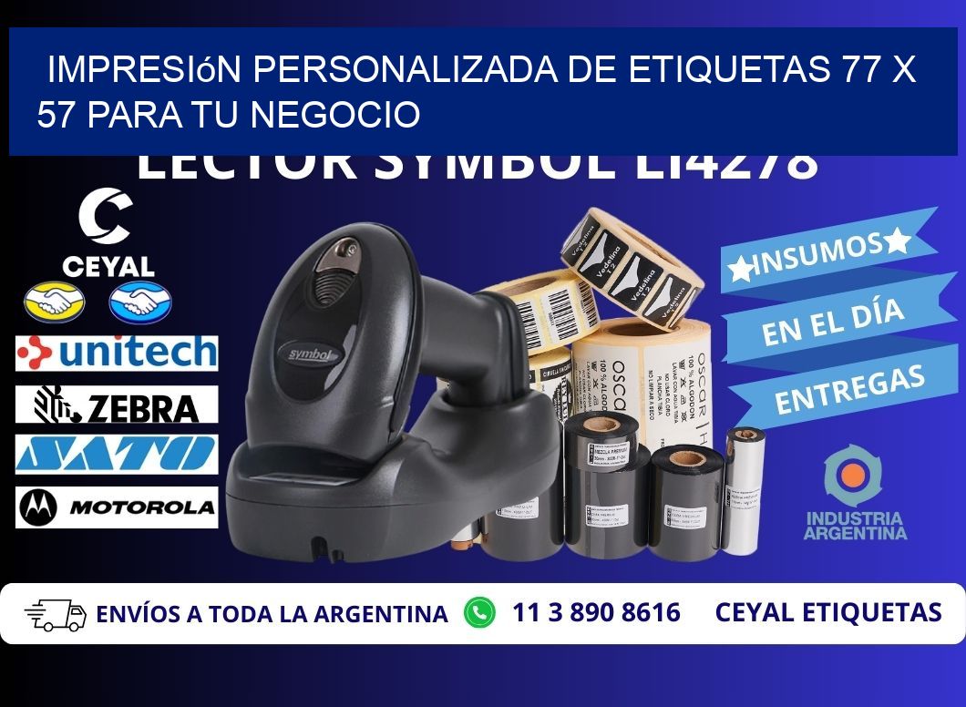 Impresión Personalizada de Etiquetas 77 x 57 para tu Negocio