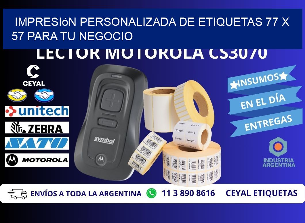 Impresión Personalizada de Etiquetas 77 x 57 para tu Negocio