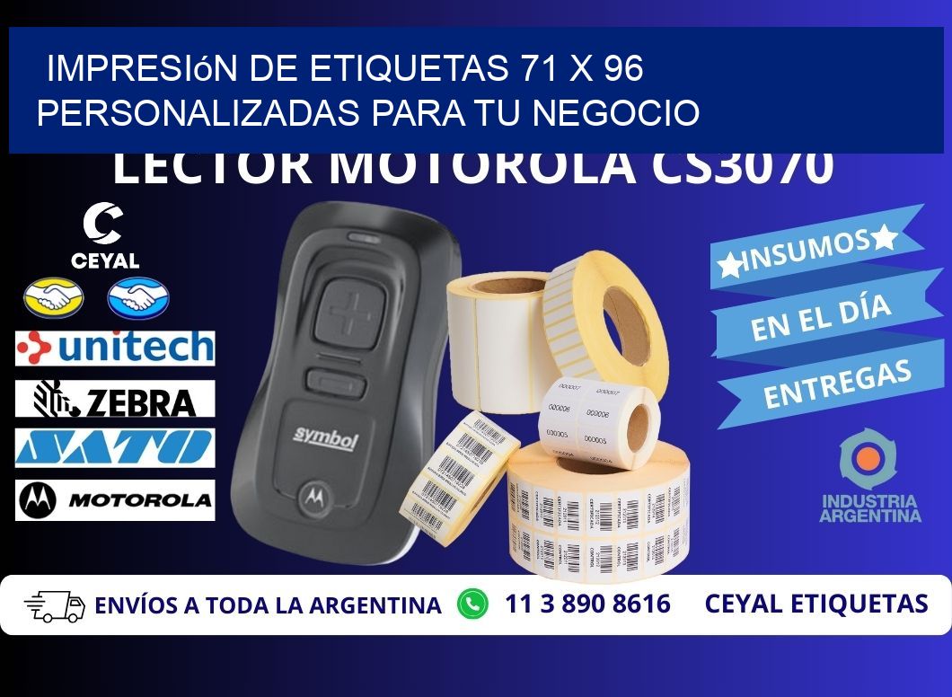 Impresión de Etiquetas 71 x 96 Personalizadas para tu Negocio