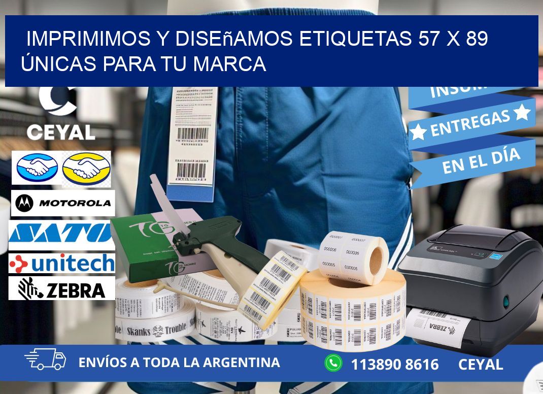 Imprimimos y Diseñamos Etiquetas 57 x 89 Únicas para tu marca