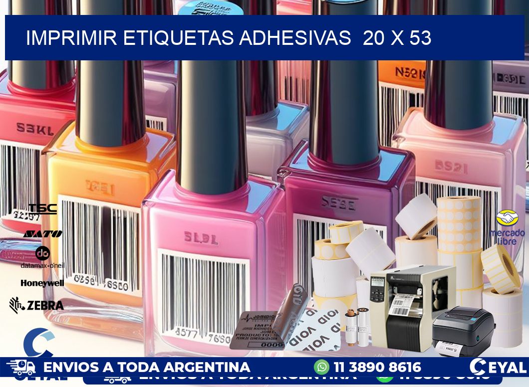Imprimir Etiquetas adhesivas  20 x 53