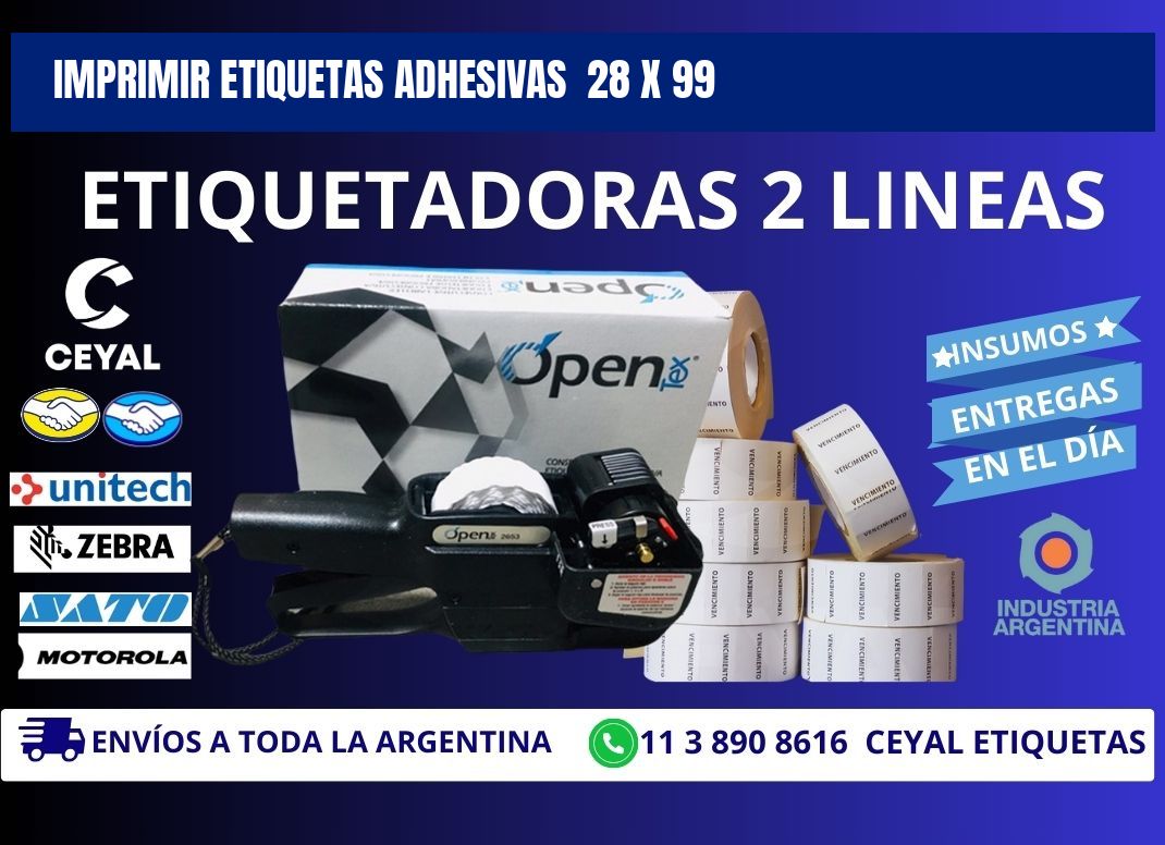 Imprimir Etiquetas adhesivas 28 x 99