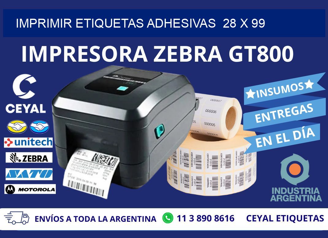 Imprimir Etiquetas adhesivas 28 x 99