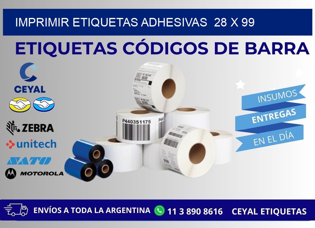 Imprimir Etiquetas adhesivas 28 x 99