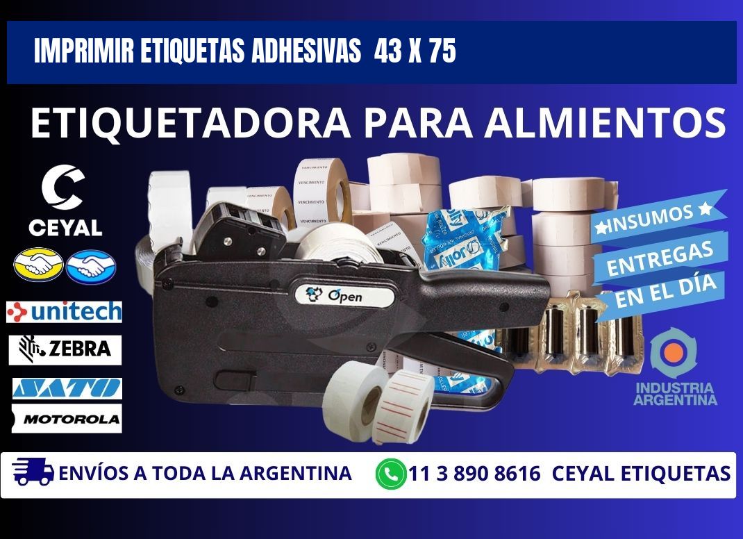 Imprimir Etiquetas adhesivas 43 x 75