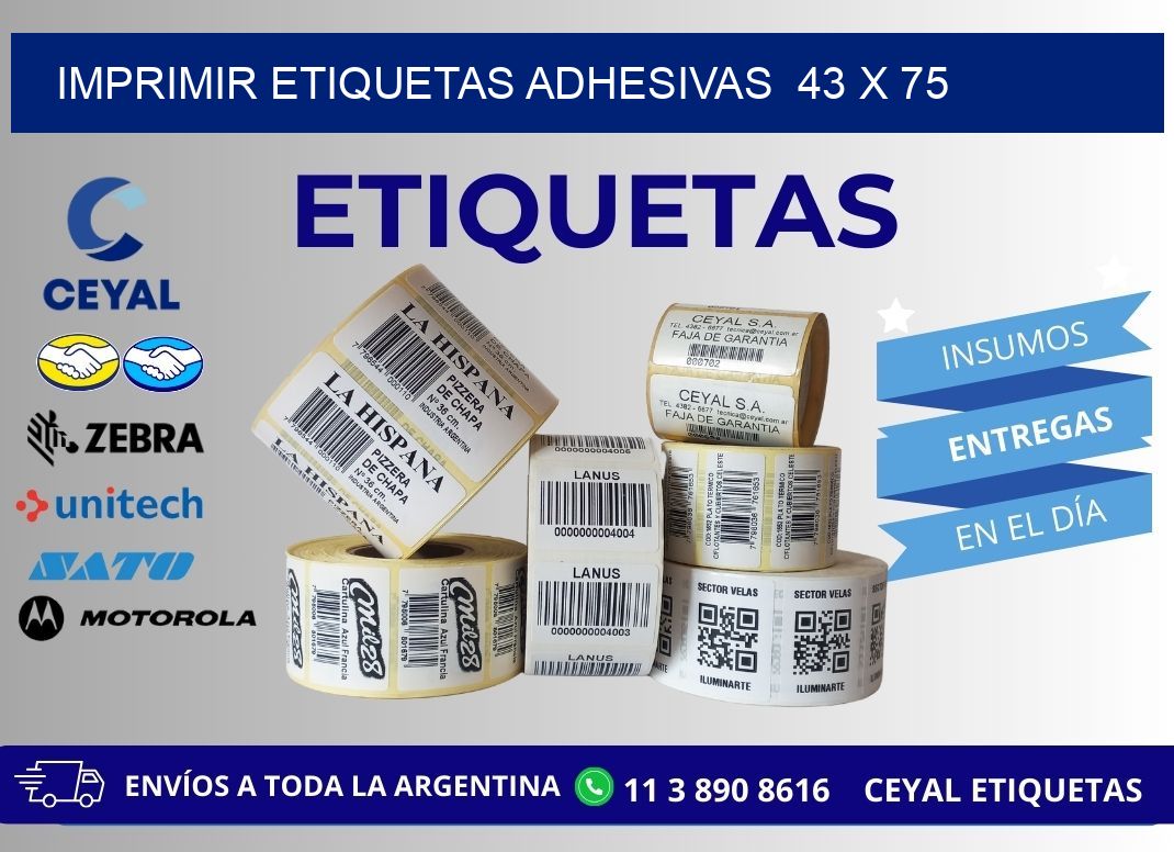 Imprimir Etiquetas adhesivas 43 x 75