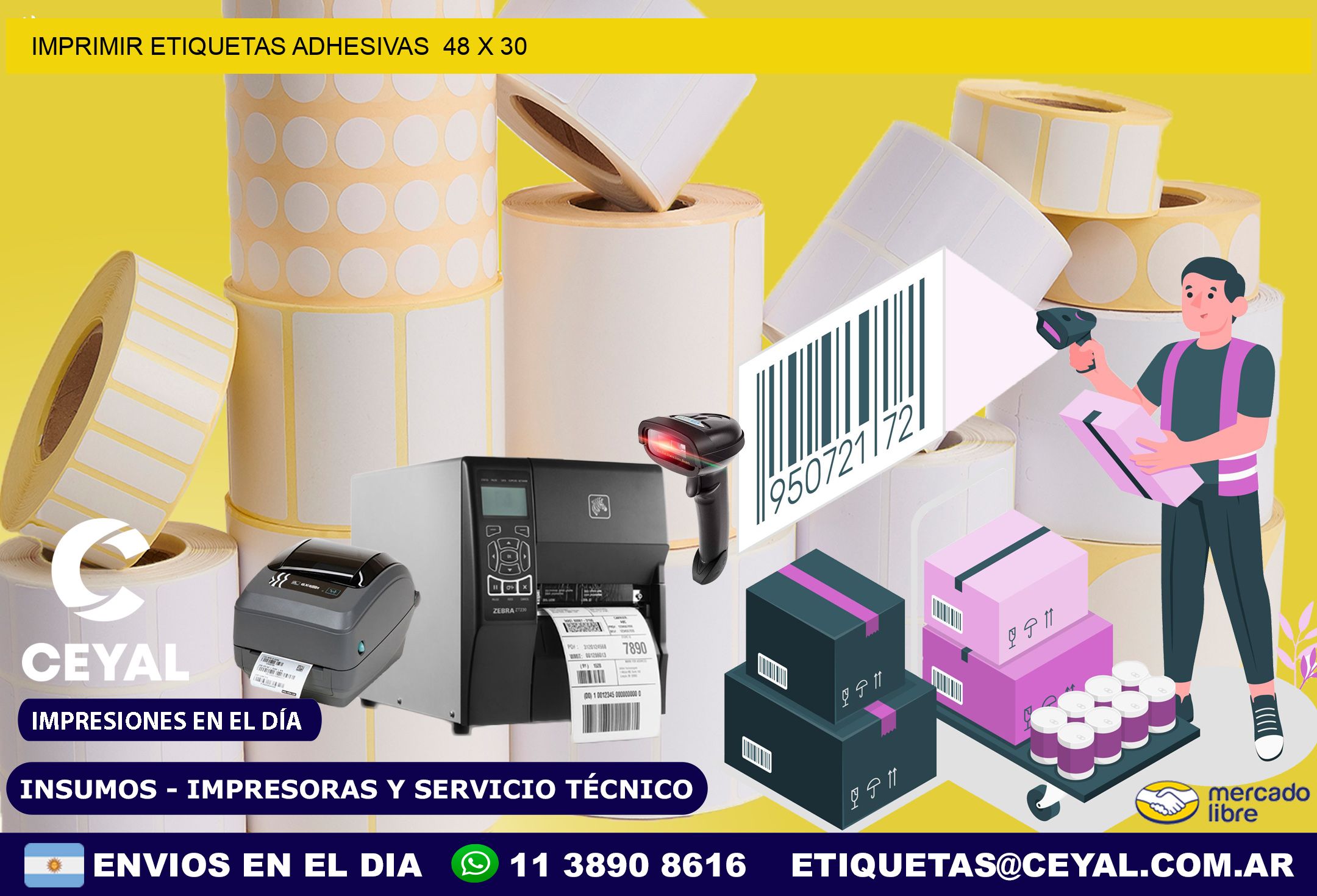 Imprimir Etiquetas adhesivas  48 x 30