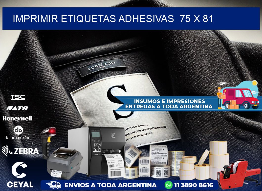 Imprimir Etiquetas adhesivas 75 x 81