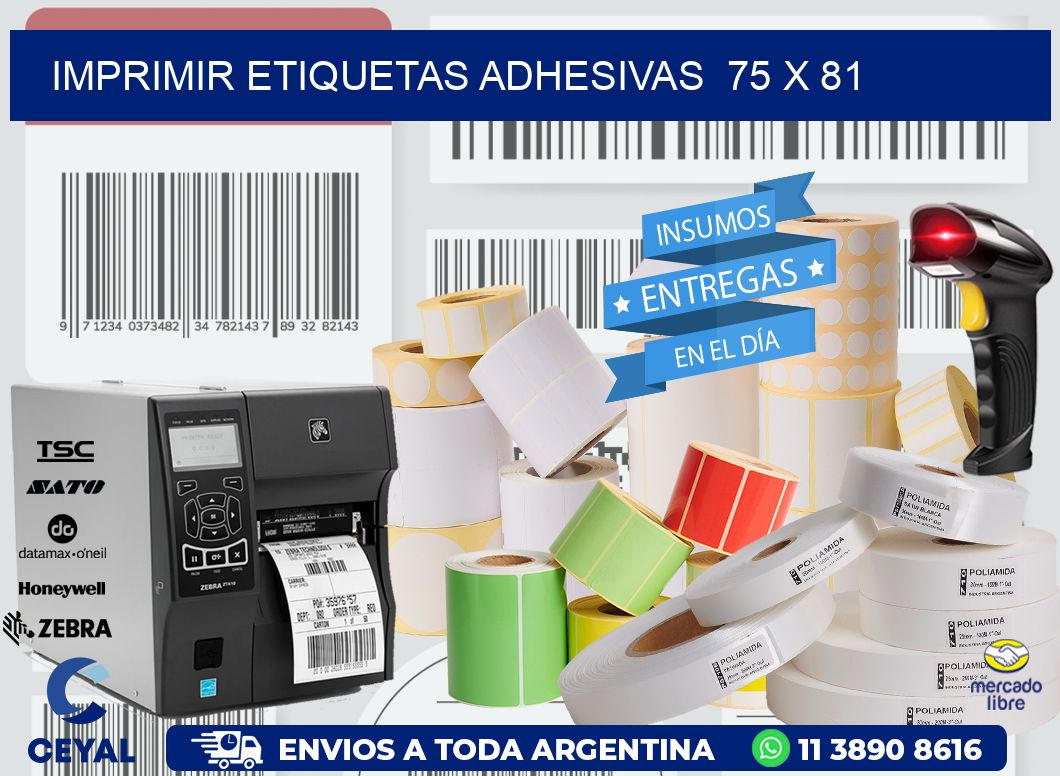 Imprimir Etiquetas adhesivas 75 x 81