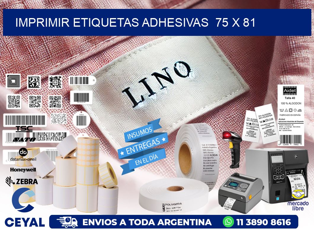 Imprimir Etiquetas adhesivas 75 x 81