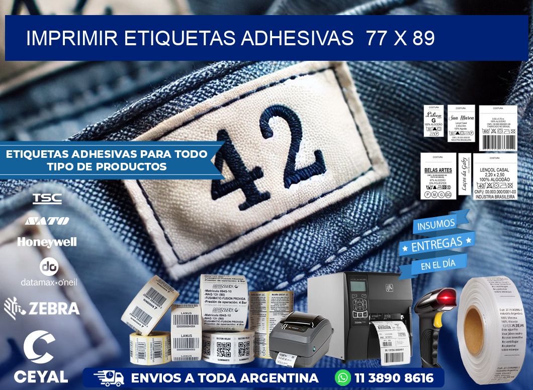 Imprimir Etiquetas adhesivas 77 x 89