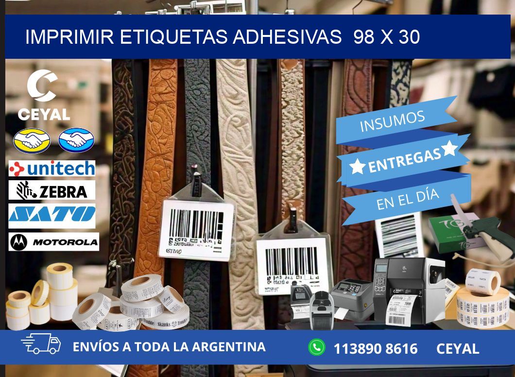 Imprimir Etiquetas adhesivas 98 x 30