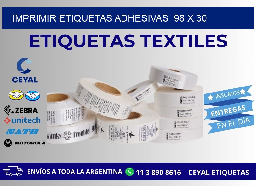 Imprimir Etiquetas adhesivas 98 x 30