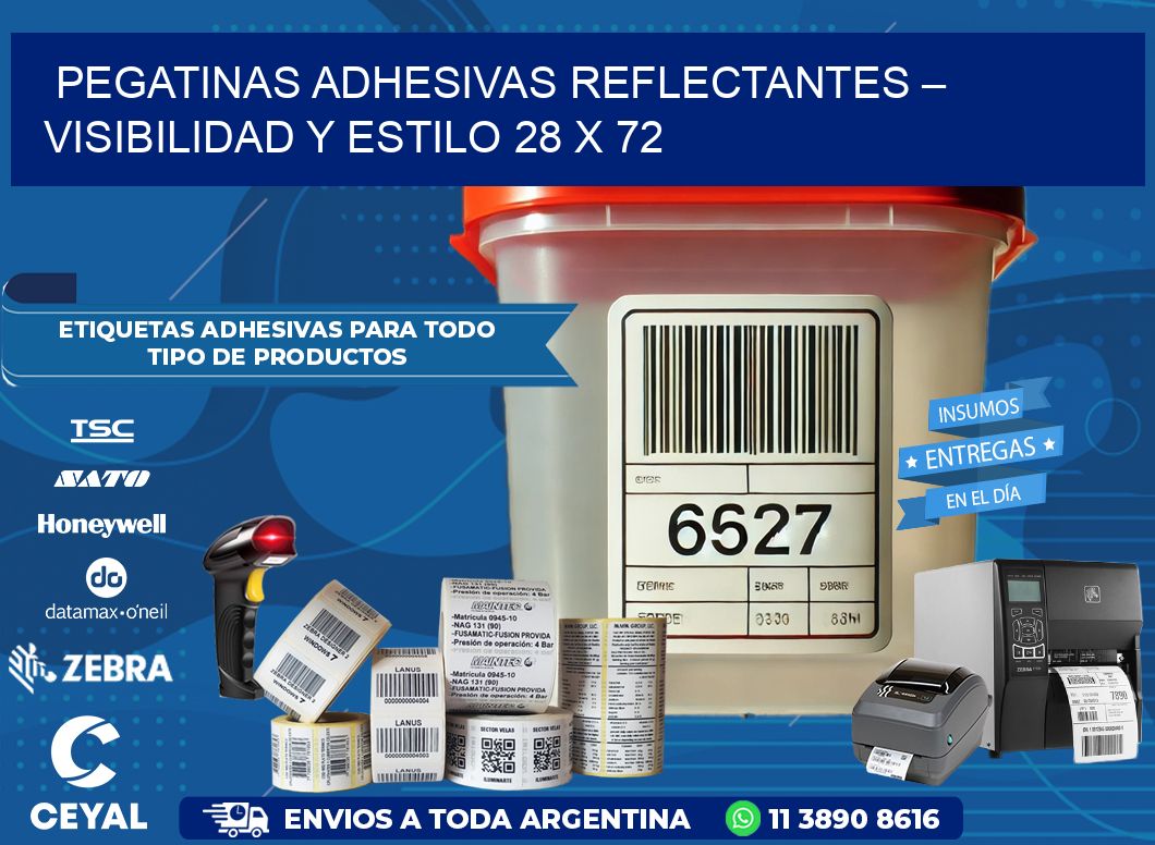 Pegatinas Adhesivas Reflectantes – Visibilidad y Estilo 28 x 72