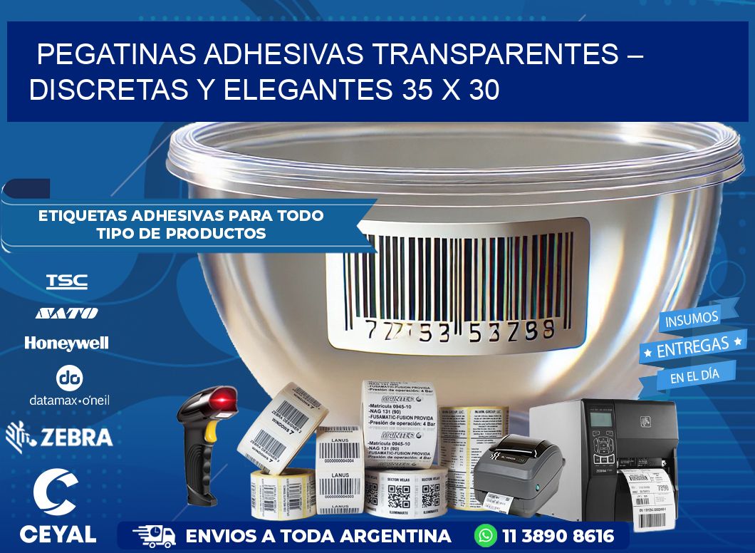 Pegatinas Adhesivas Transparentes – Discretas y Elegantes 35 x 30