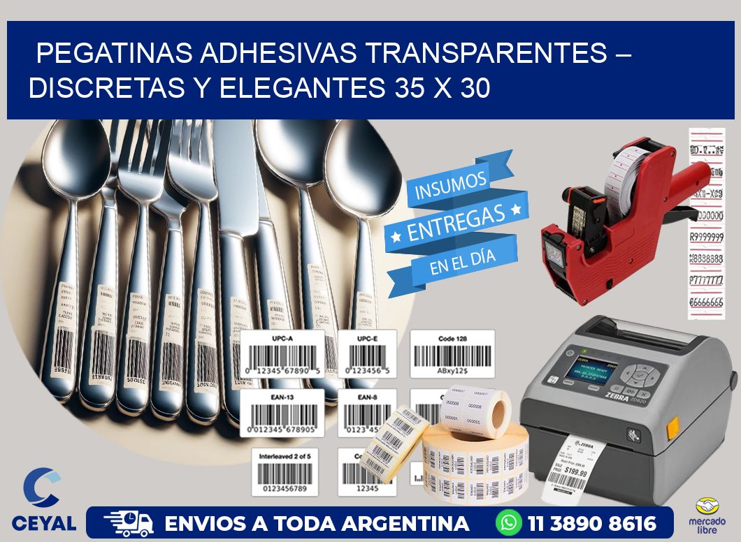 Pegatinas Adhesivas Transparentes – Discretas y Elegantes 35 x 30