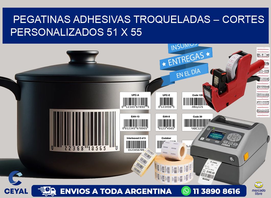 Pegatinas Adhesivas Troqueladas – Cortes Personalizados 51 x 55