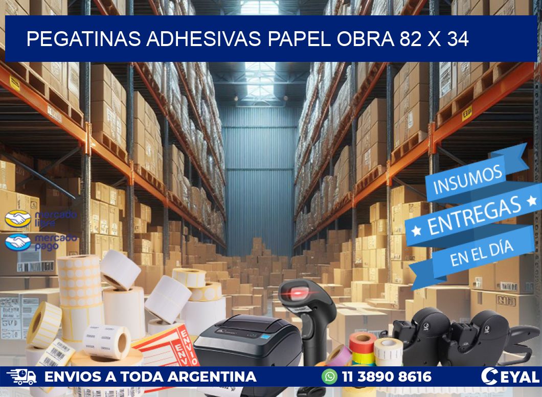 Pegatinas Adhesivas papel Obra 82 x 34