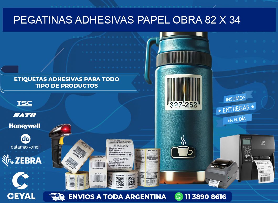 Pegatinas Adhesivas papel Obra 82 x 34