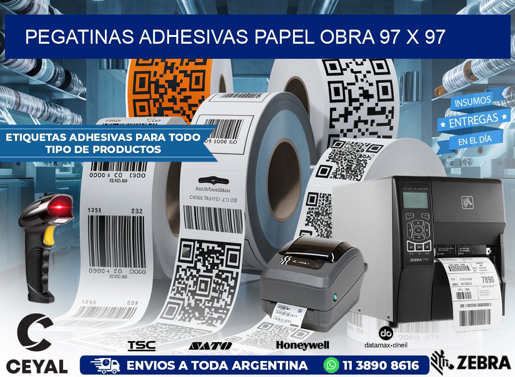 Pegatinas Adhesivas papel Obra 97 x 97