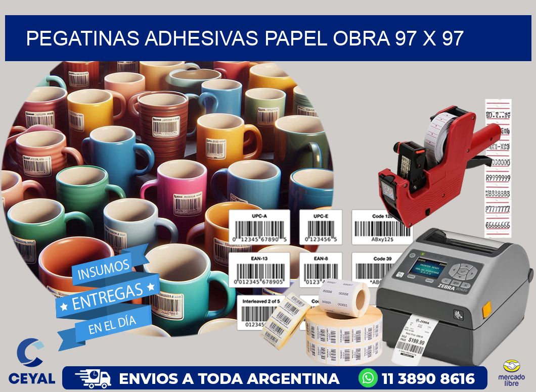 Pegatinas Adhesivas papel Obra 97 x 97
