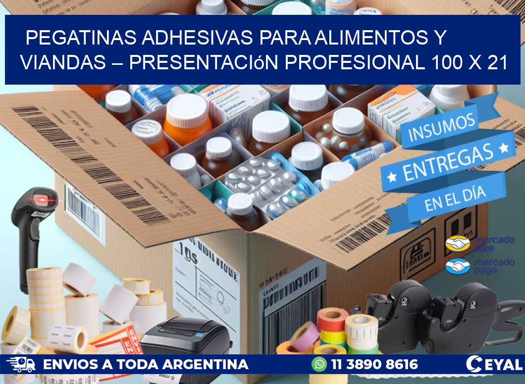 Pegatinas Adhesivas para Alimentos y Viandas – Presentación Profesional 100 x 21