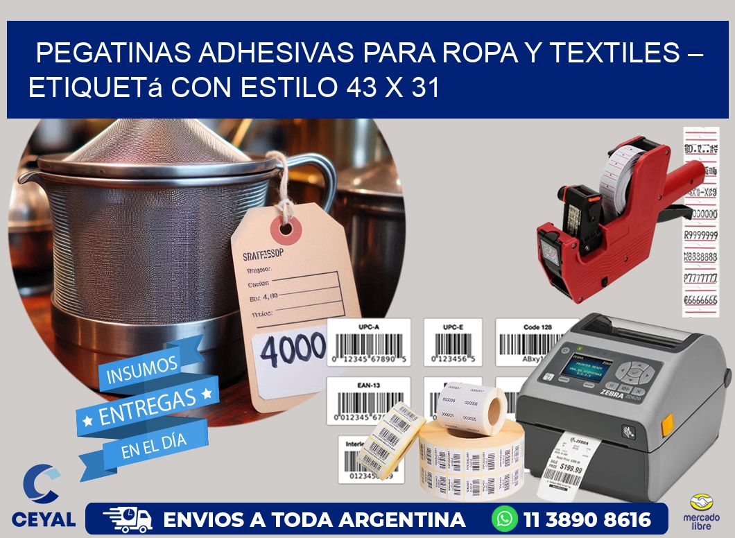 Pegatinas Adhesivas para Ropa y Textiles – Etiquetá con Estilo 43 x 31