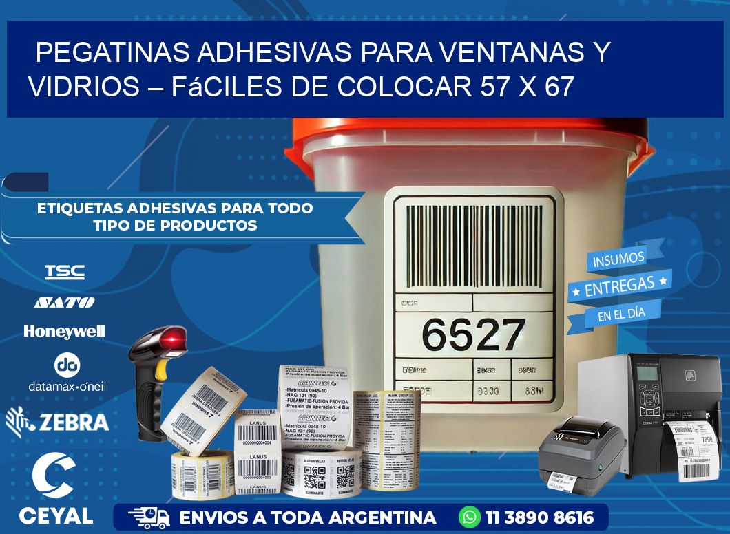 Pegatinas Adhesivas para Ventanas y Vidrios – Fáciles de Colocar 57 x 67