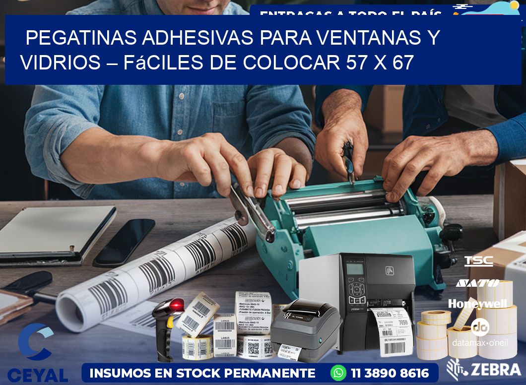 Pegatinas Adhesivas para Ventanas y Vidrios – Fáciles de Colocar 57 x 67