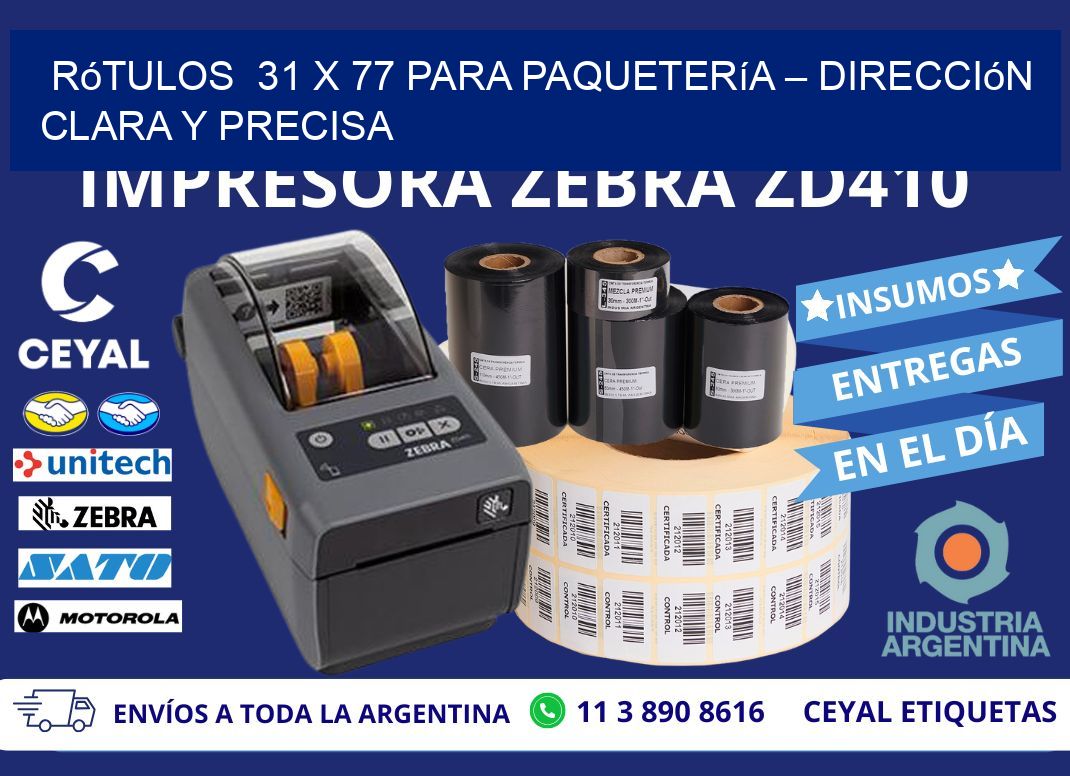Rótulos 31 x 77 para Paquetería – Dirección Clara y Precisa