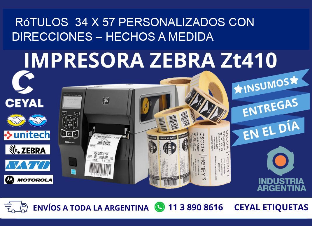 Rótulos 34 x 57 Personalizados con Direcciones – Hechos a Medida