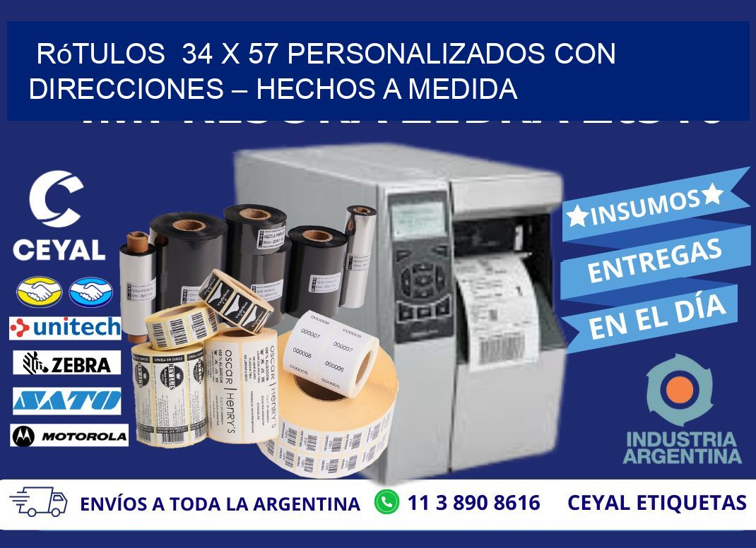 Rótulos 34 x 57 Personalizados con Direcciones – Hechos a Medida
