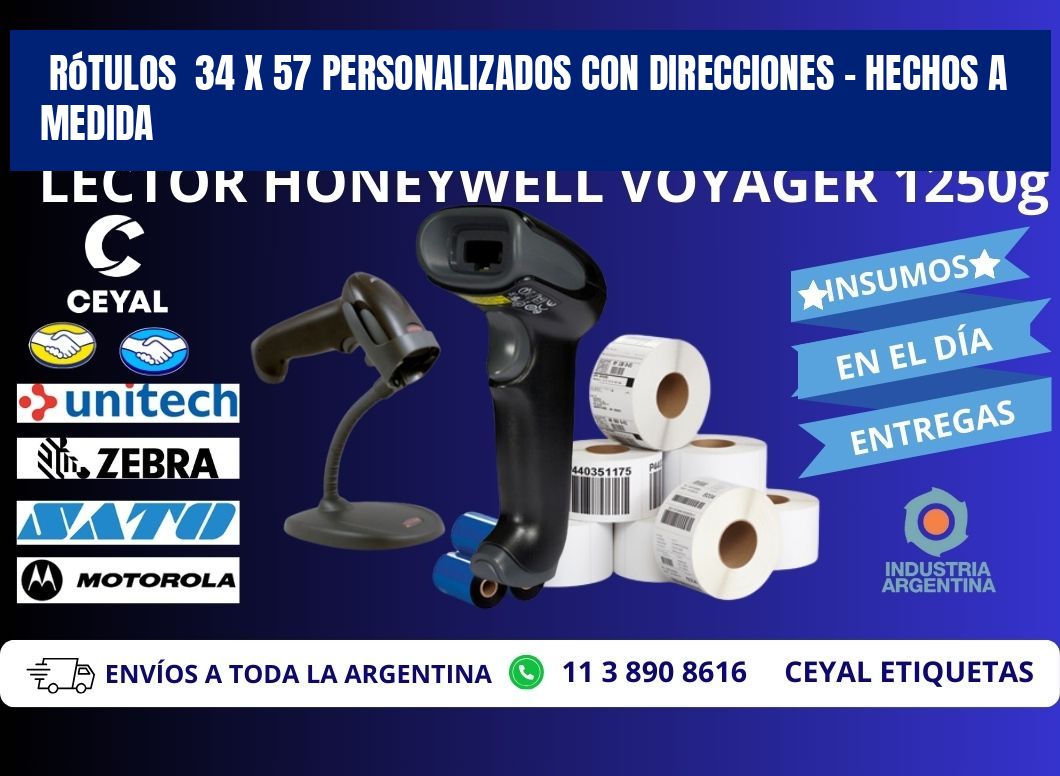 Rótulos 34 x 57 Personalizados con Direcciones – Hechos a Medida