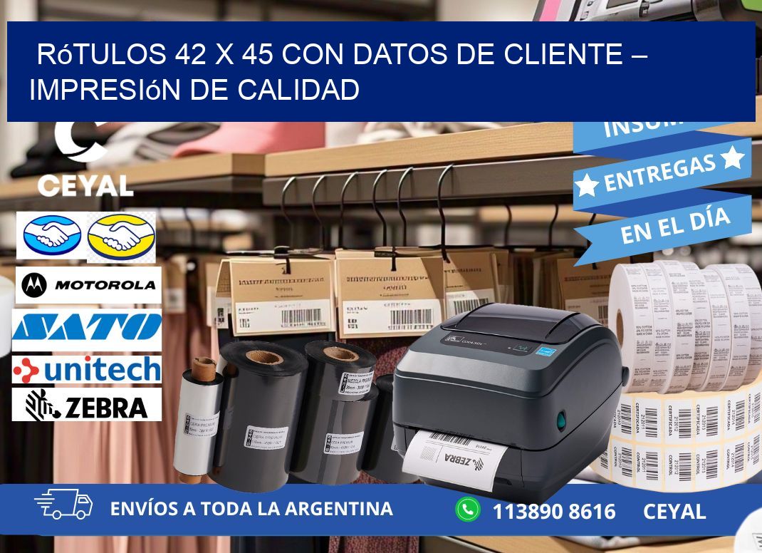 Rótulos 42 x 45 con Datos de Cliente – Impresión de Calidad