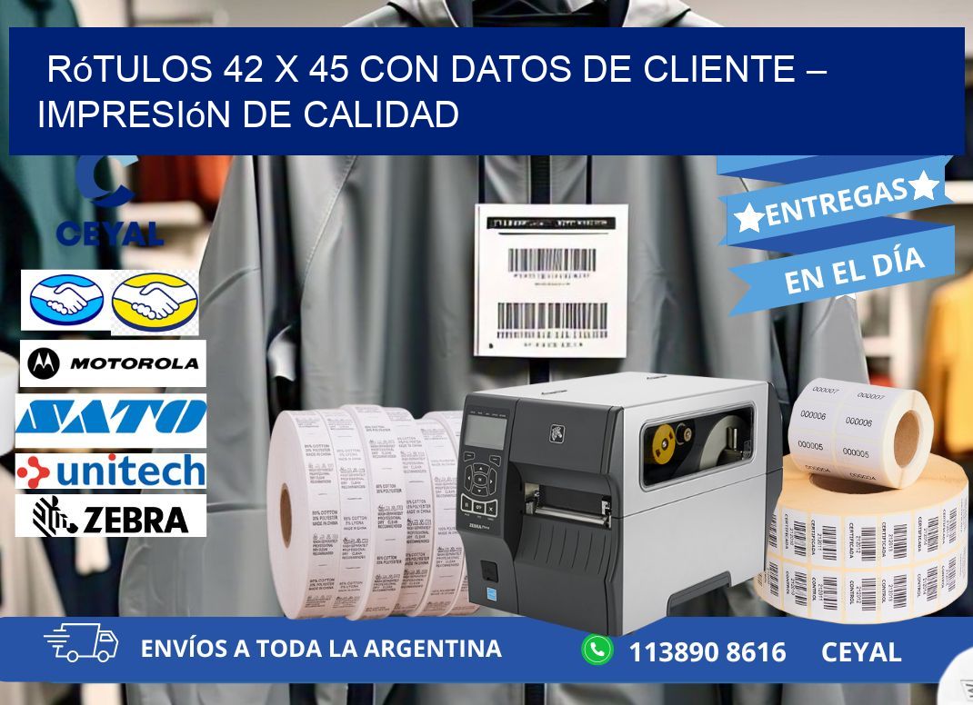 Rótulos 42 x 45 con Datos de Cliente – Impresión de Calidad