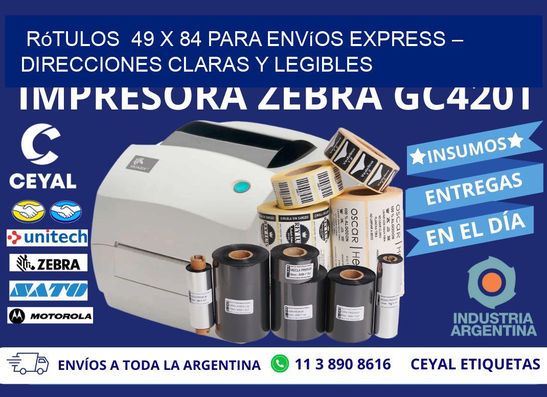 Rótulos 49 x 84 para Envíos Express – Direcciones Claras y Legibles